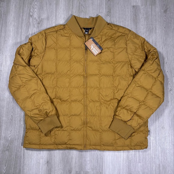 Eddie Bauer Other - Eddie Bauer Mens Shaw Down Bomber Jacket Mens 2XL Dark Sand 650 Fill Quilted NWT
